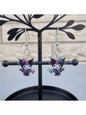 2/$10 Sanrio Kuromi Mix Matched Grunge Y2k Alt Dangle Earrings NWT